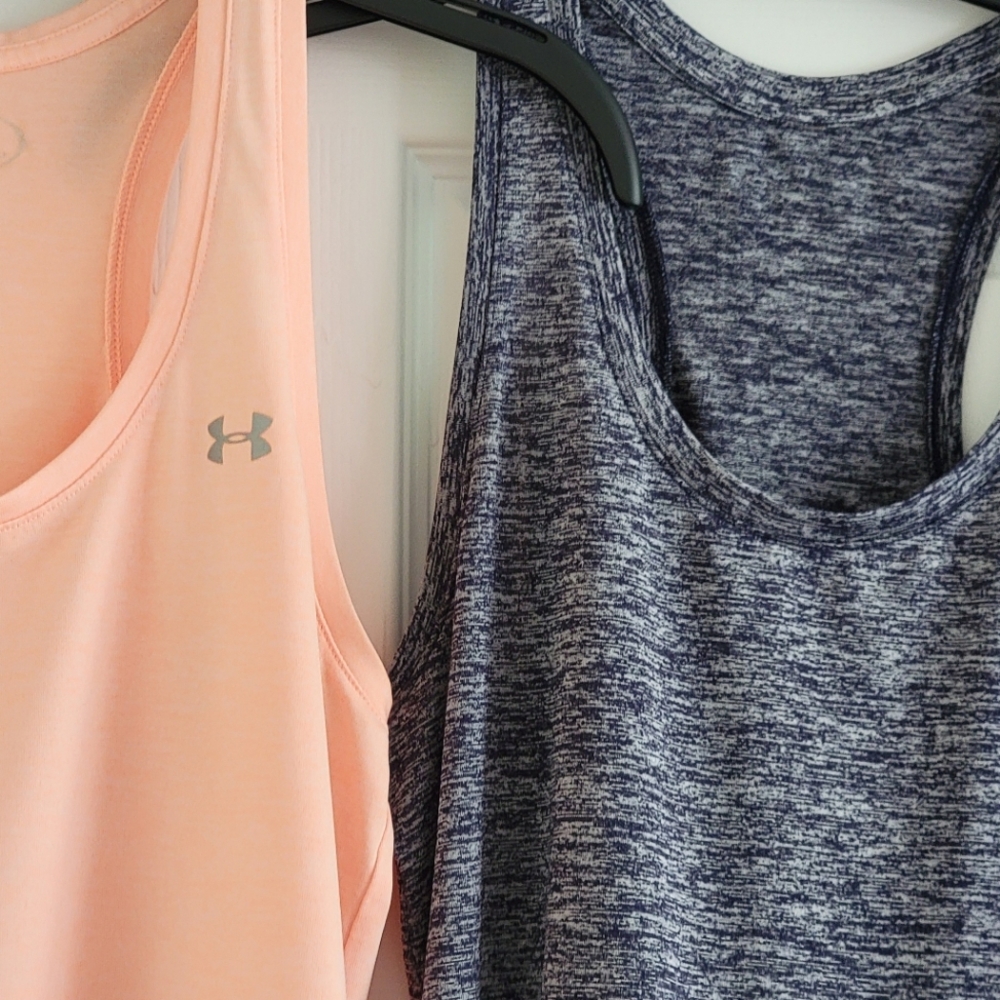 Bundle Of 2 Under Armour Women's HeatGear Racerback Tank Tops, XS - Picture 2 of 10